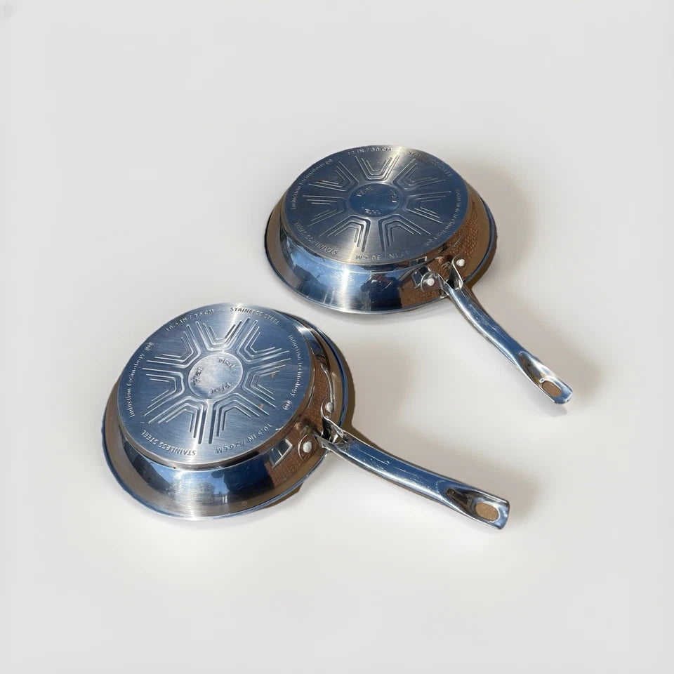 Nonstick Fry Pan Set | 10.5 in & 12 in | Stainless Steel Base for Even Heating